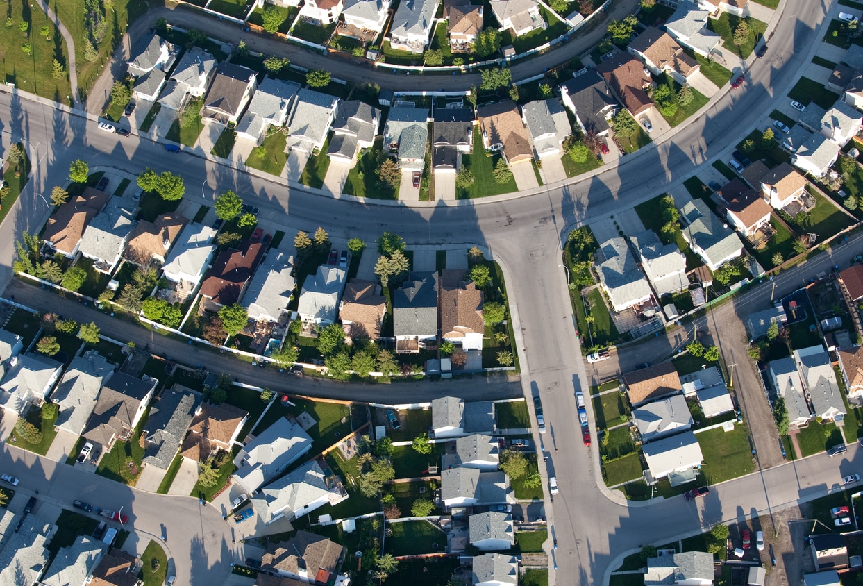 aerial view of Calgary neighborhood